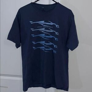 National Corvette Museum Print Stingray Cotton Blue Tee T shirt L Slim